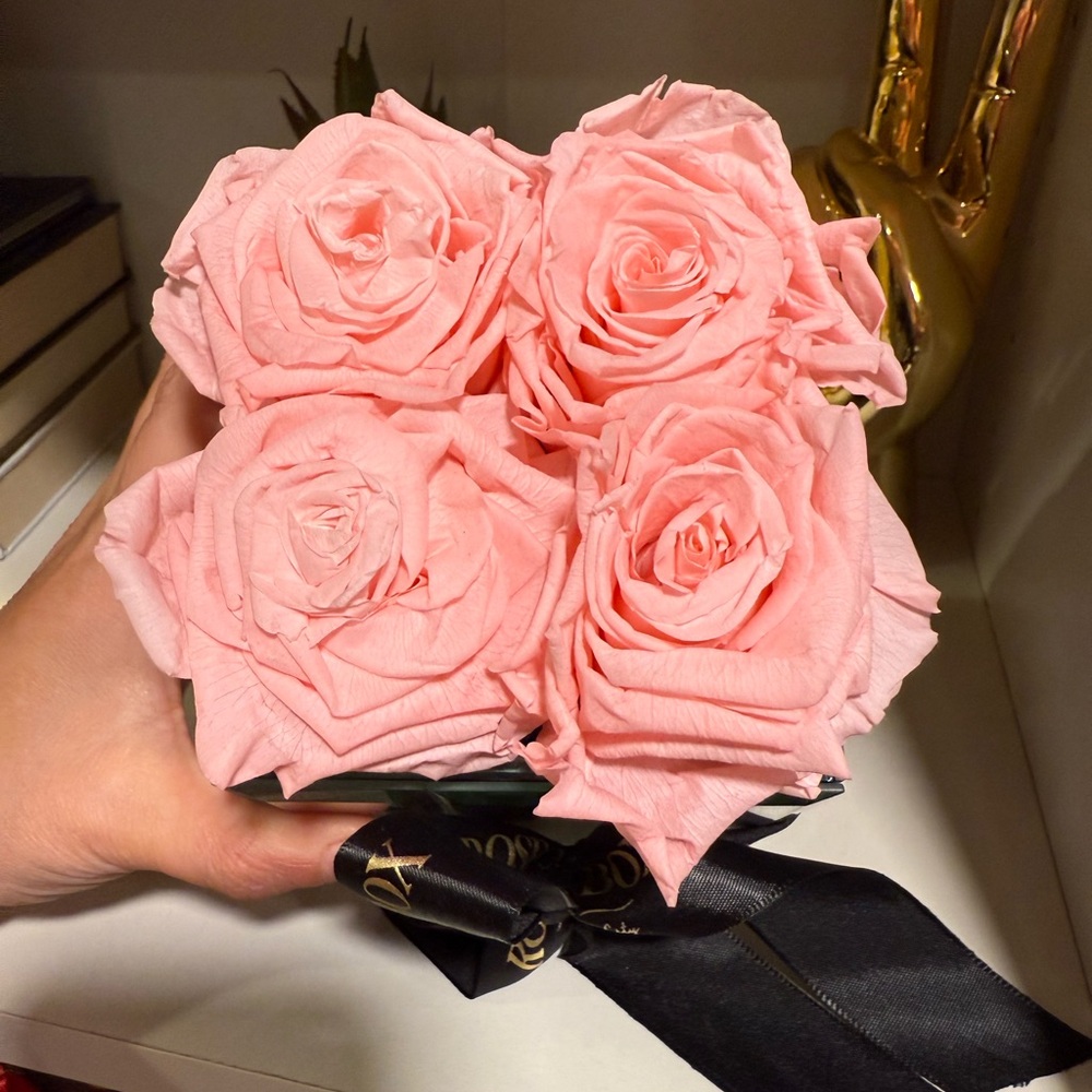 Rose Box Light Pink Roses Mirror Modern Mirror - Picture 4 of 4